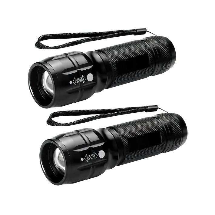 LED Adjustable Focus Flashlight 2 Piece Set