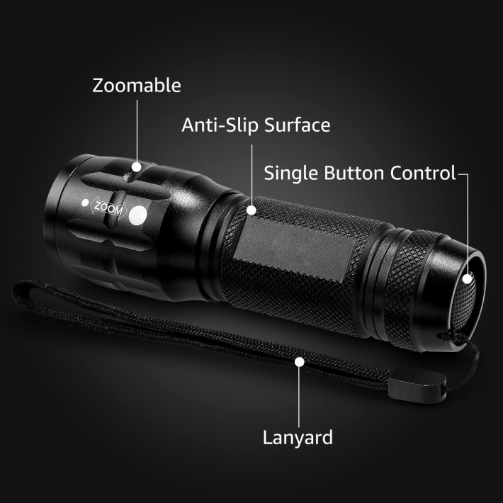 LED Adjustable Focus Flashlight 2 Piece Set