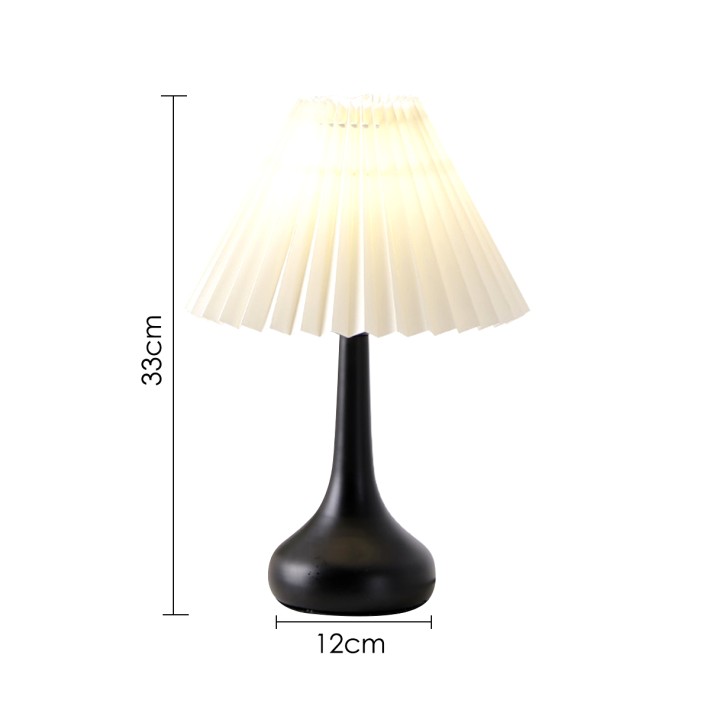 Pleated Bedroom Table Lamp