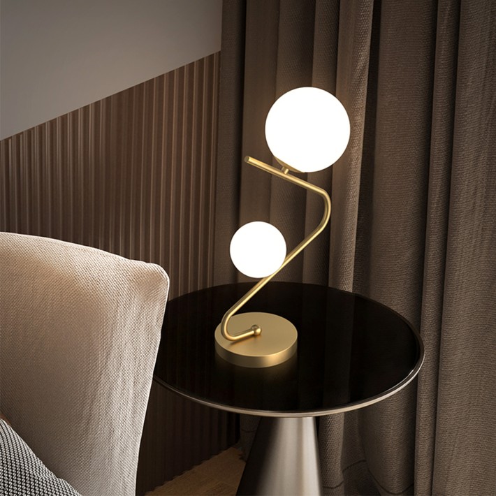 Three Color Glass Globe Table Lamp