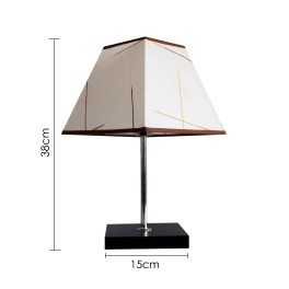 Solid Wood Fabric Dimmable Table Lamp