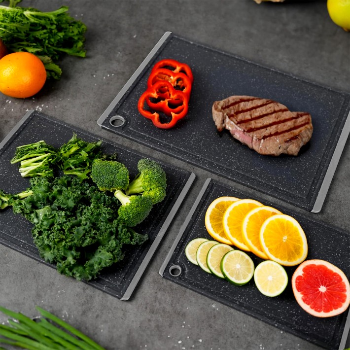 3 Piece Plastic Kitchen Cutting Board Set