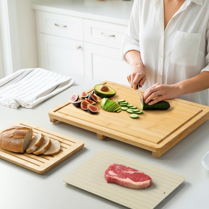 All in One Bamboo Cutting Board Set