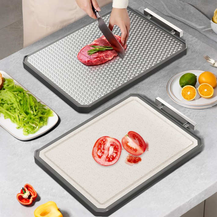Scratch Resistant Grid Stainless Steel Cutting Board