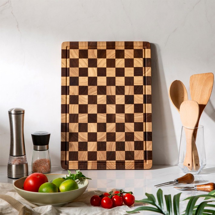 Wooden Checkered Cutting Board