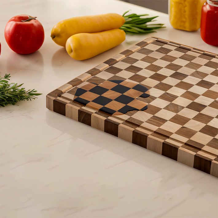 Wooden Checkered Cutting Board
