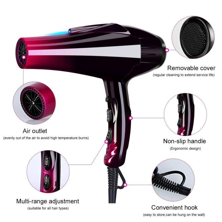 Gradient Color High Power Air Hair Dryer