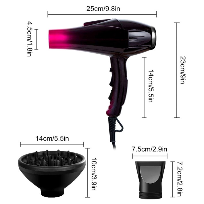 Gradient Color High Power Air Hair Dryer